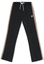 Pantalones deportivos extralargos con franjas - Negro