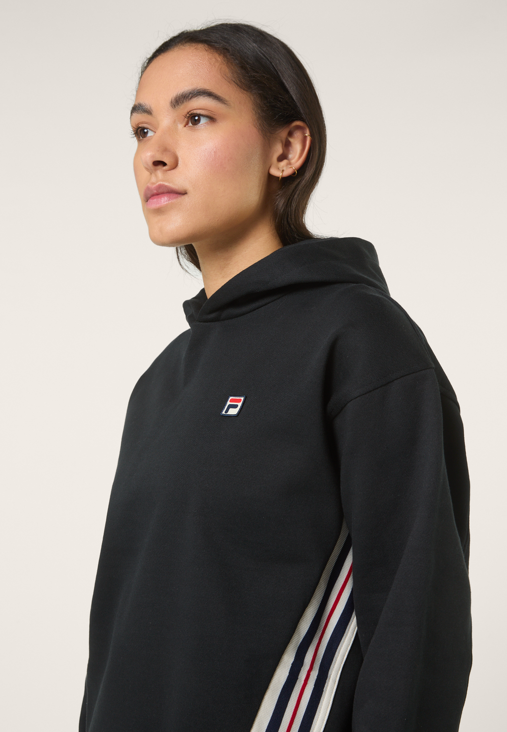 Sudadera con capucha suelta Heritage Band - Negro