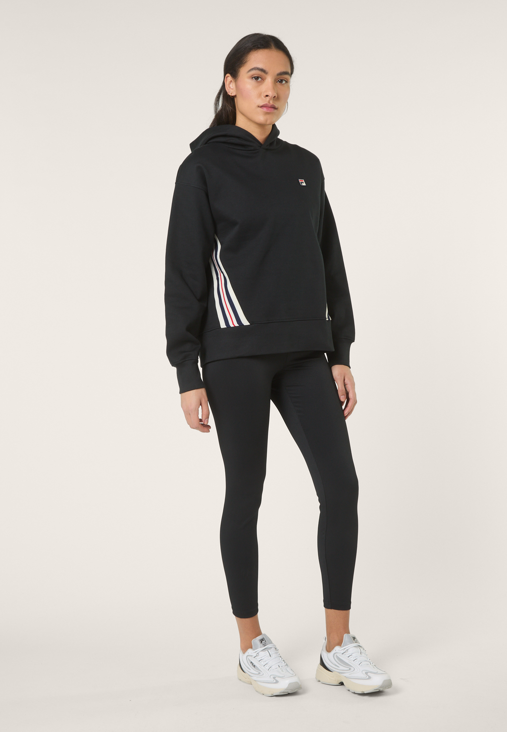 Sudadera con capucha suelta Heritage Band - Negro