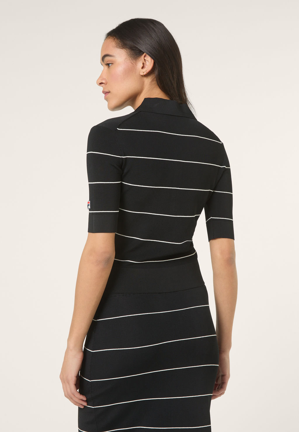 Polo slim de punto fino - Negro