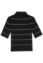 Polo slim de punto fino - Negro