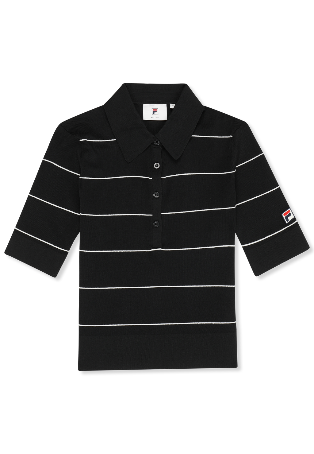 Polo slim de punto fino - Negro