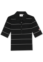 Polo slim de punto fino - Negro
