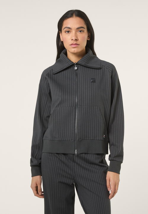 Bellariva Casual Pinstripe Stand-up Collar Jacket - Phantom