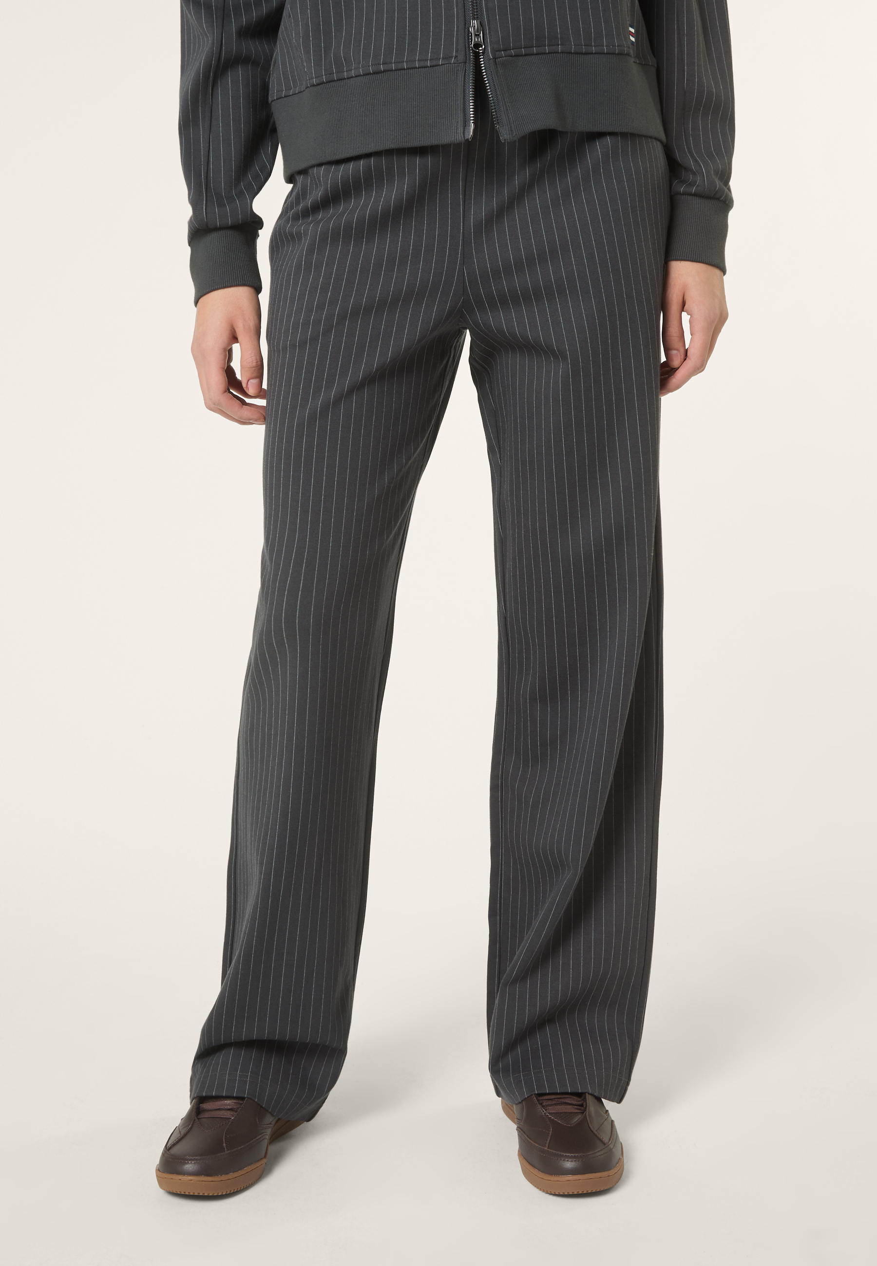 Pantalon Large À Fines Rayures - Phantom