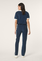 Pantalon De Survêtement Éponge À Panneau Contrastant Slim - Iris Noir-Aigrette