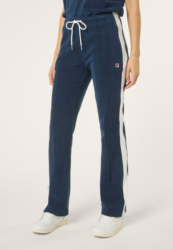 Slim Contrast Panel Terry Sweatpants - Iris Black-Egret