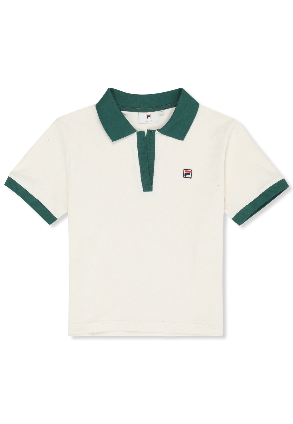 Top de felpa con cuello Johnny relajado - Egret-Bouquet Green