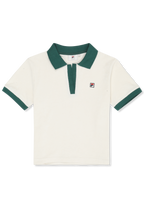 Top de felpa con cuello Johnny relajado - Egret-Bouquet Green