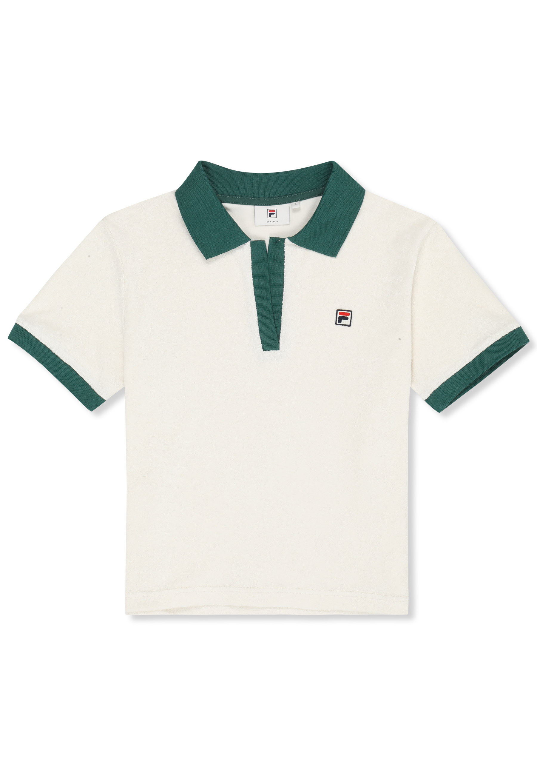 Top de felpa con cuello Johnny relajado - Egret-Bouquet Green