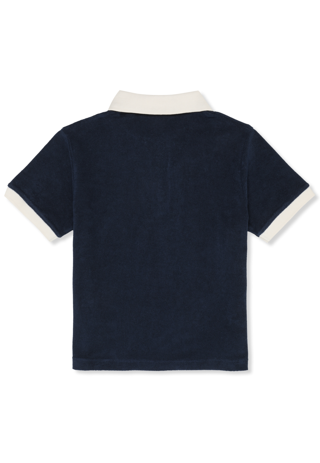 Terry Top With Johnny Collar Casual - Iris Black-Egret
