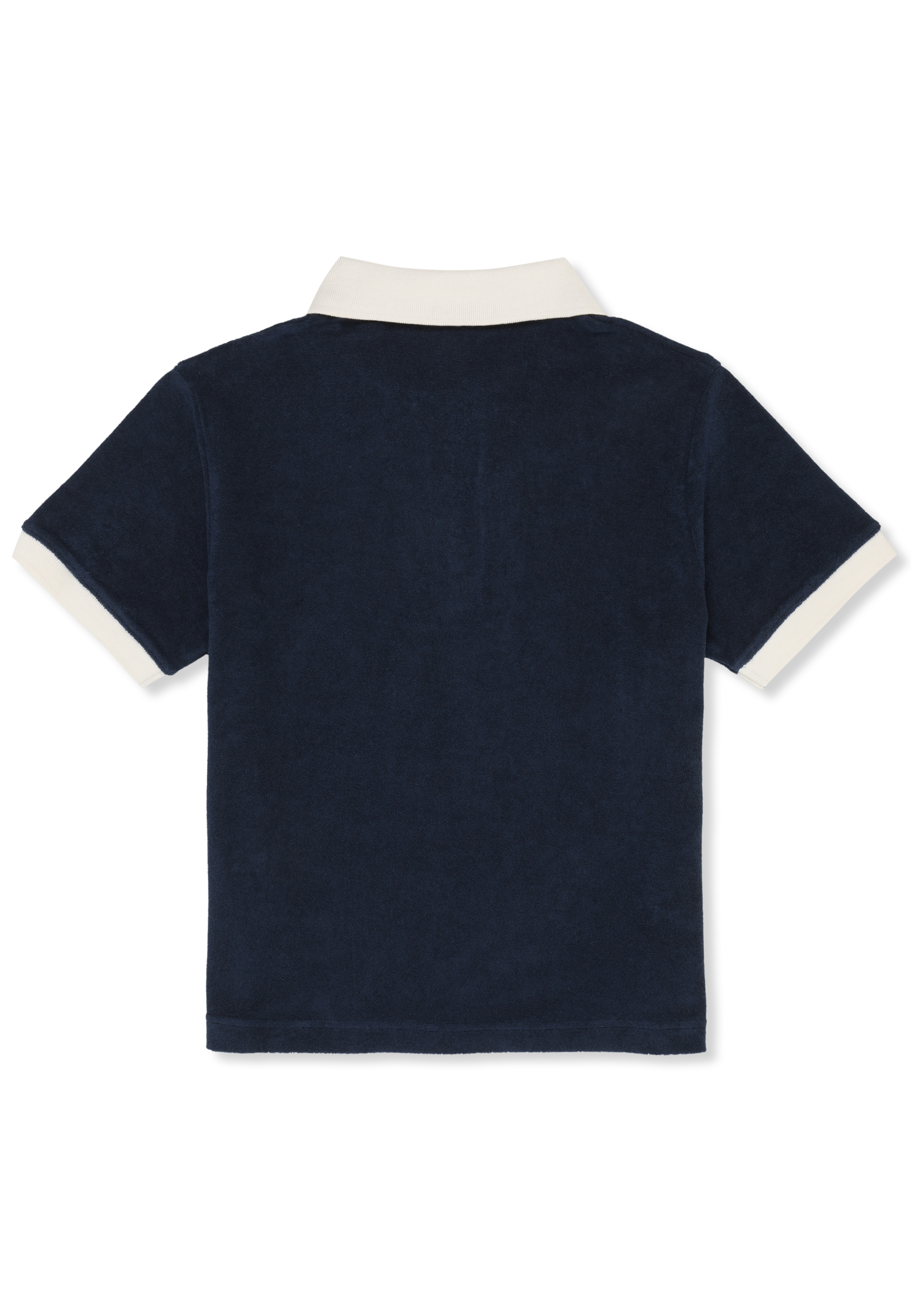 Terry Top With Johnny Collar Casual - Iris Black-Egret