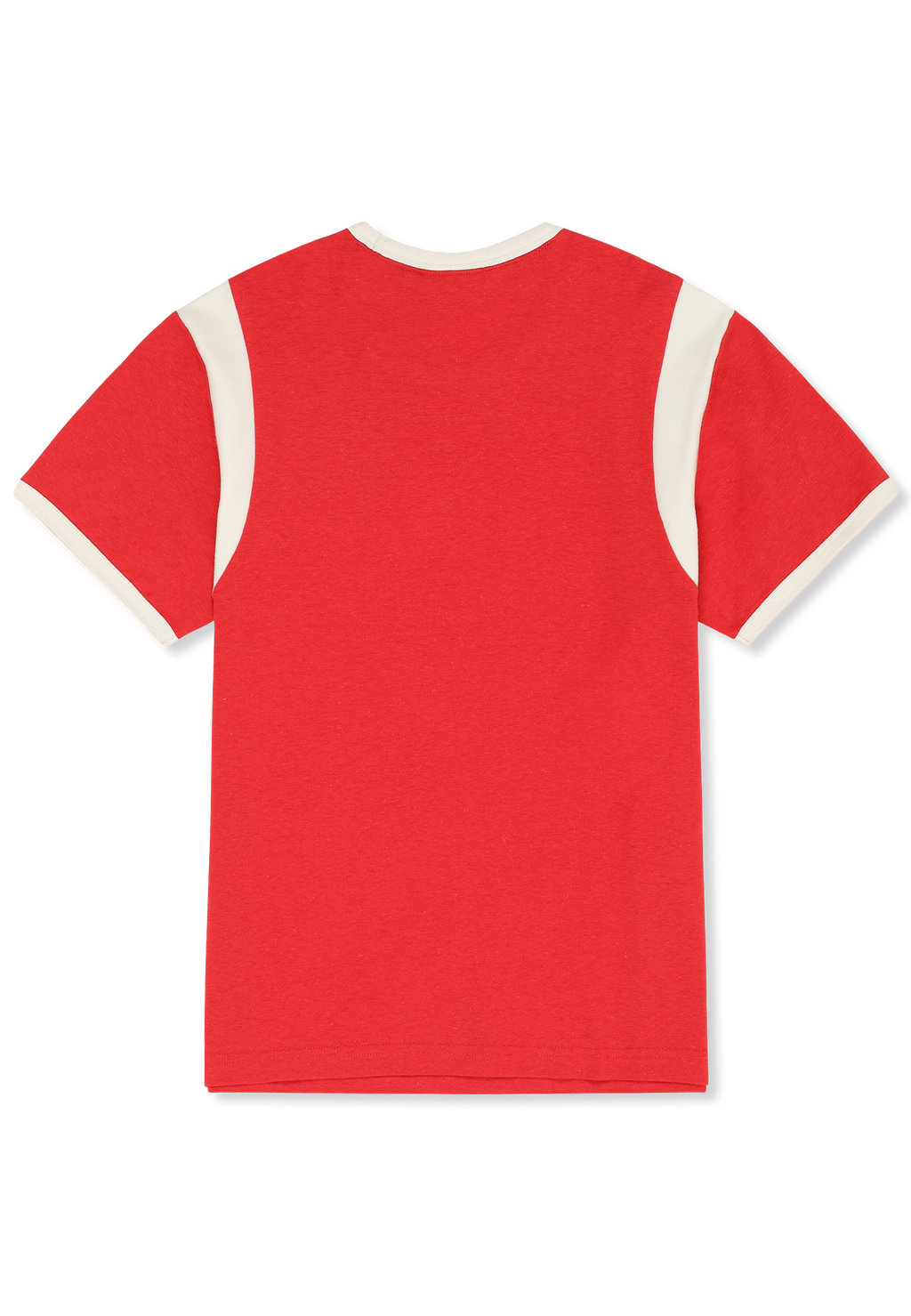T-Shirt Ringer À Imprimé Décontracté - Rouge Vif-Aigrette