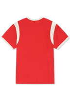 T-Shirt Ringer À Imprimé Décontracté - Rouge Vif-Aigrette