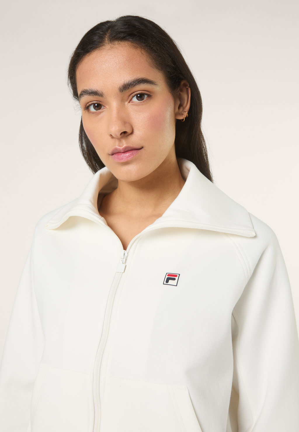 Chaqueta de buceo relajada con cuello alto - Garza
