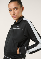 Veste De Survêtement Courte À Bandes Classique - Noir