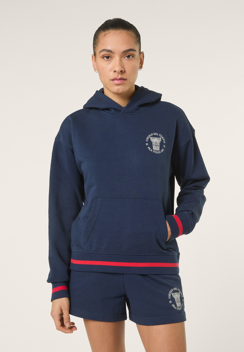 Marlia Casual Print Hoodie - Iris Black