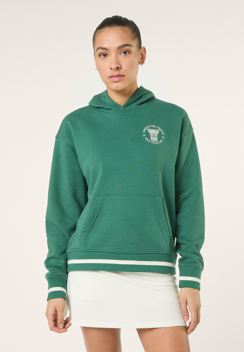 Marlia Casual Print Hoodie - Bouquet Green