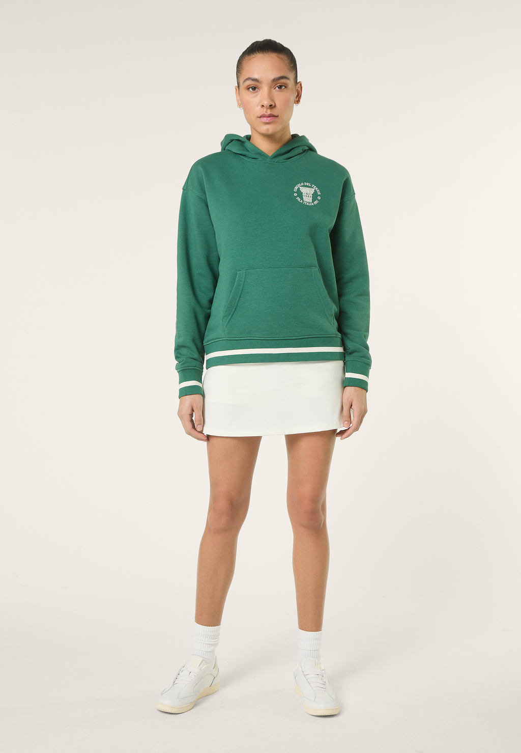 Sudadera con capucha y estampado casual - Verde ramo