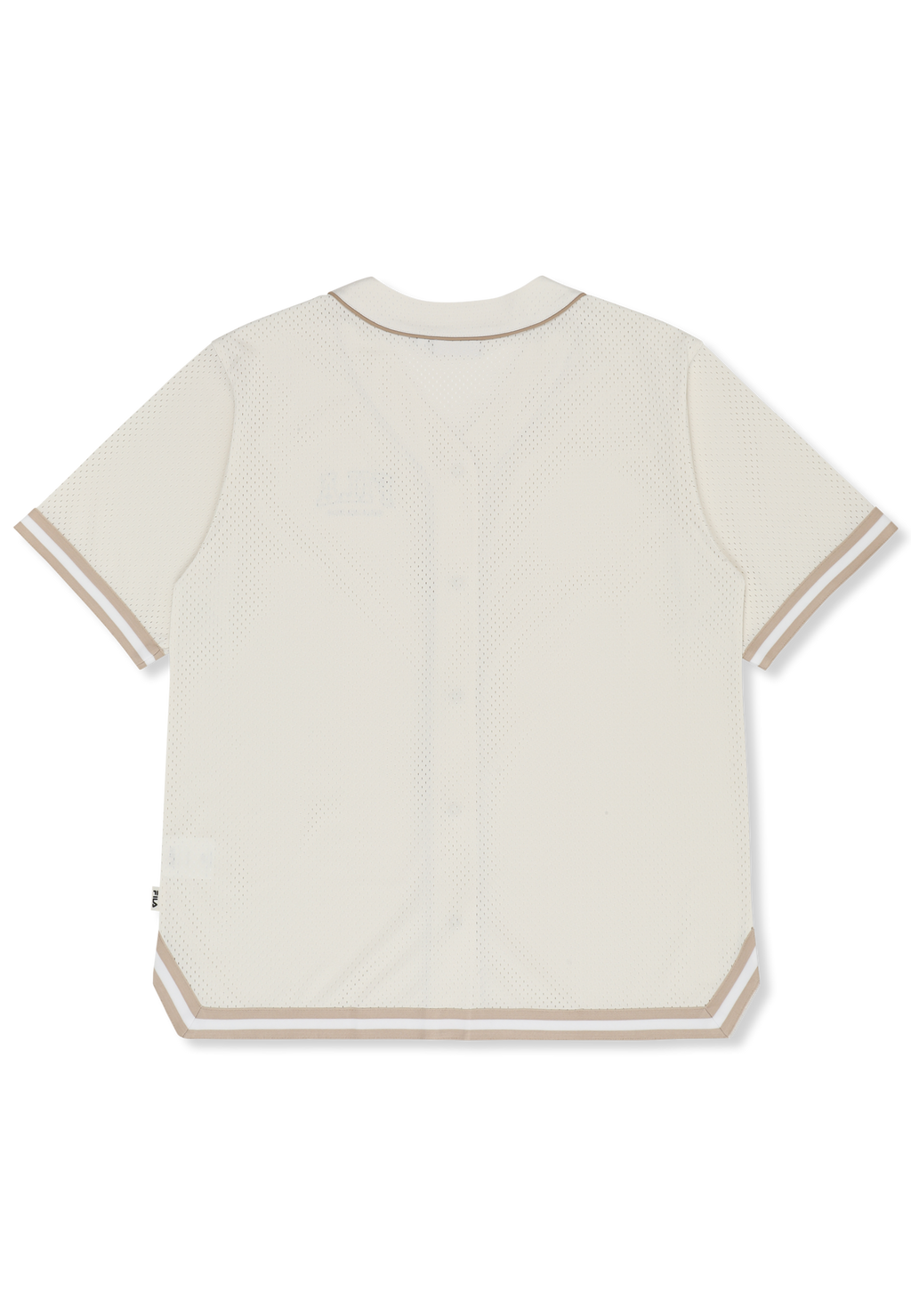 Oversized Mesh Baseball Shirt - Egret