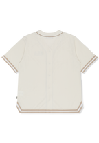 Oversized Mesh Baseball Shirt - Egret