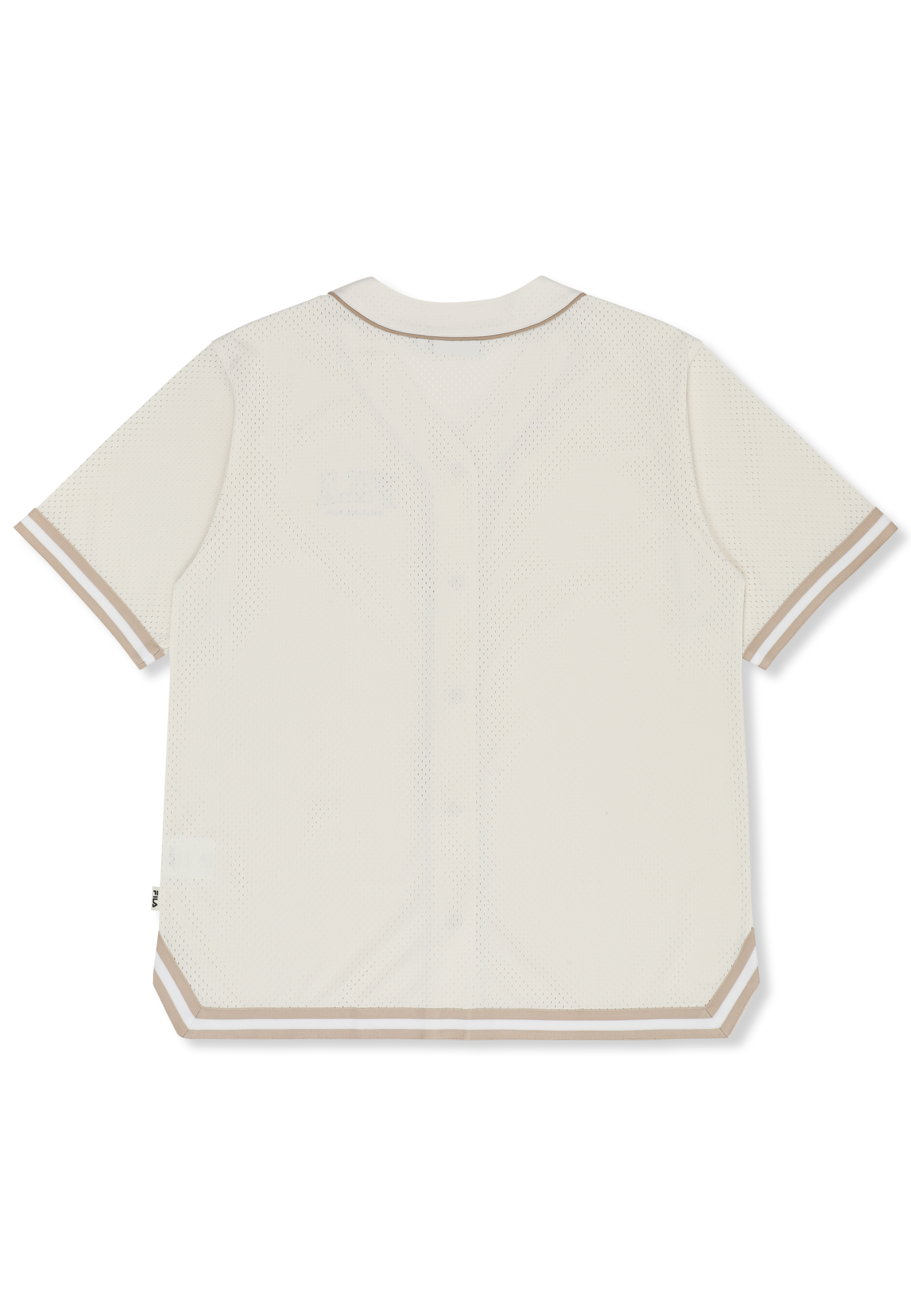 Oversized Mesh Baseball Shirt - Egret