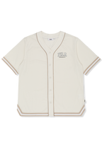 Oversized Mesh Baseball Shirt - Egret