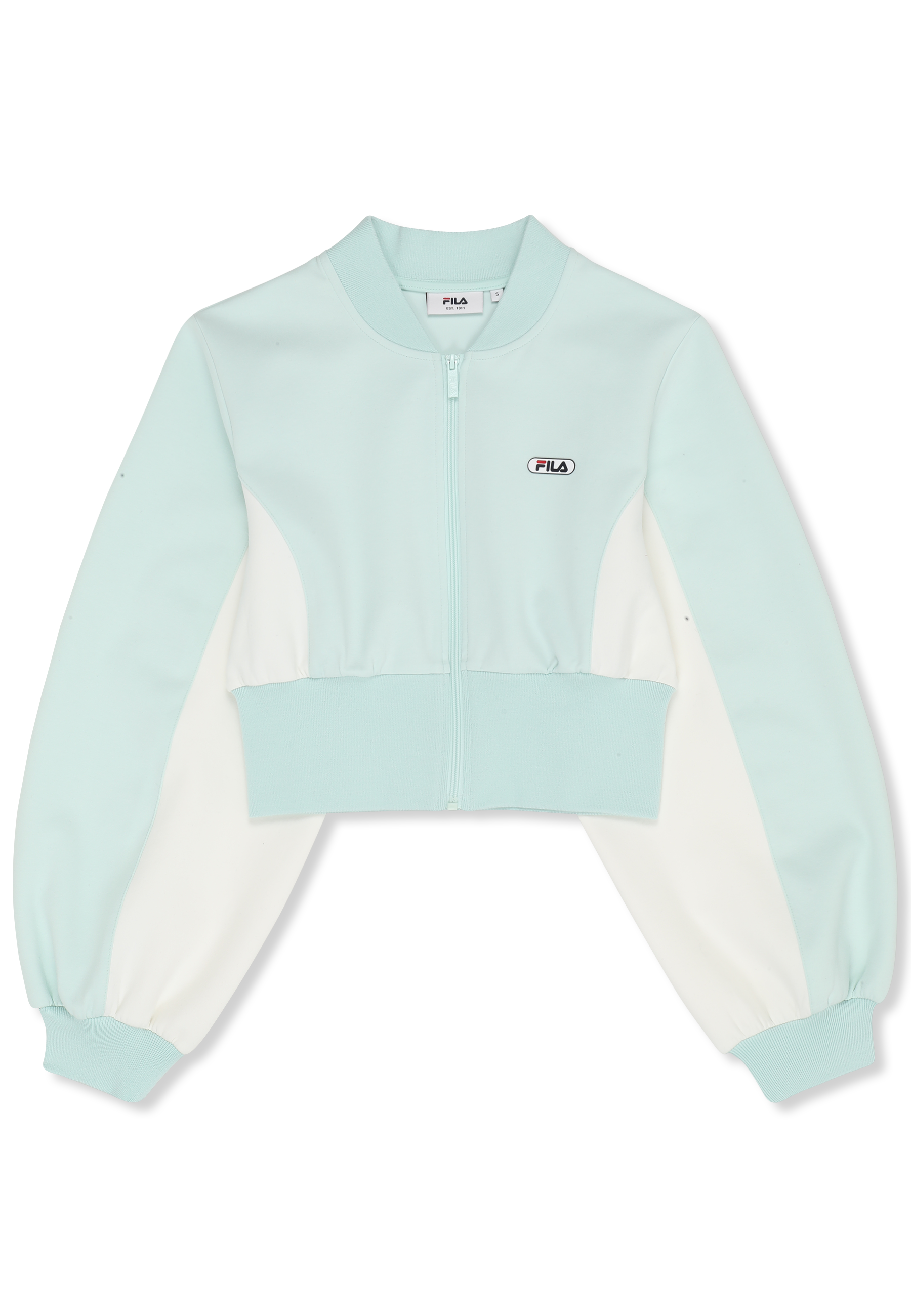 Chaqueta De Chándal Corta De Buceo Con Cuello Acanalado - Soothing Sea-Aigrette