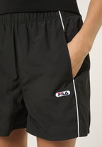 Shorts tejidos con ribetes sueltos en contraste - Negro