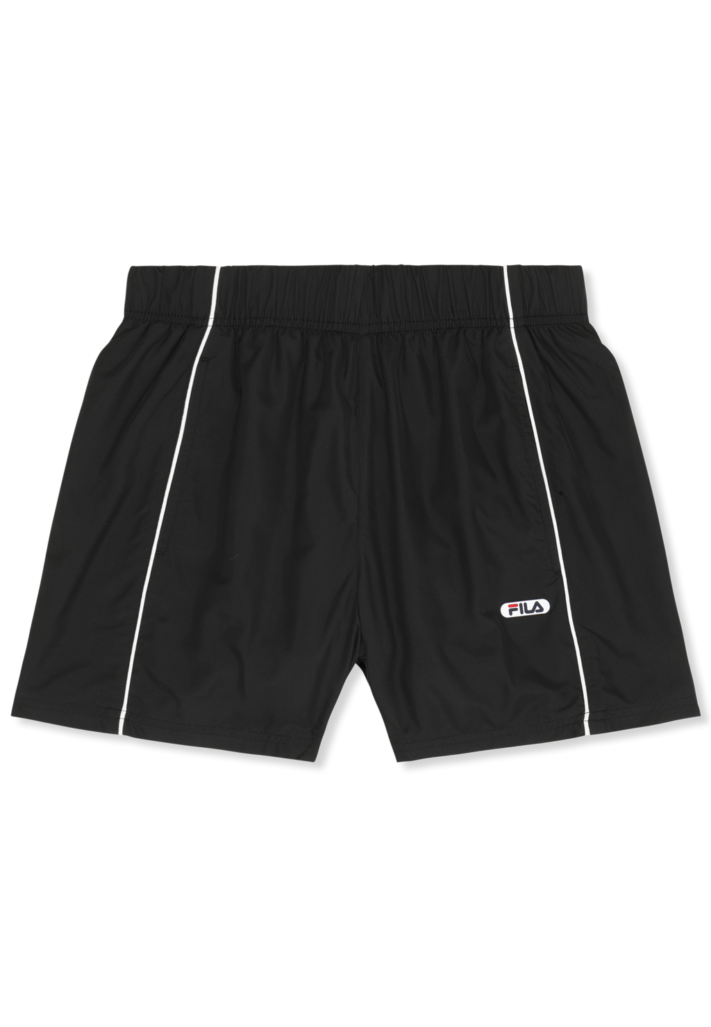 Shorts tejidos con ribetes sueltos en contraste - Negro