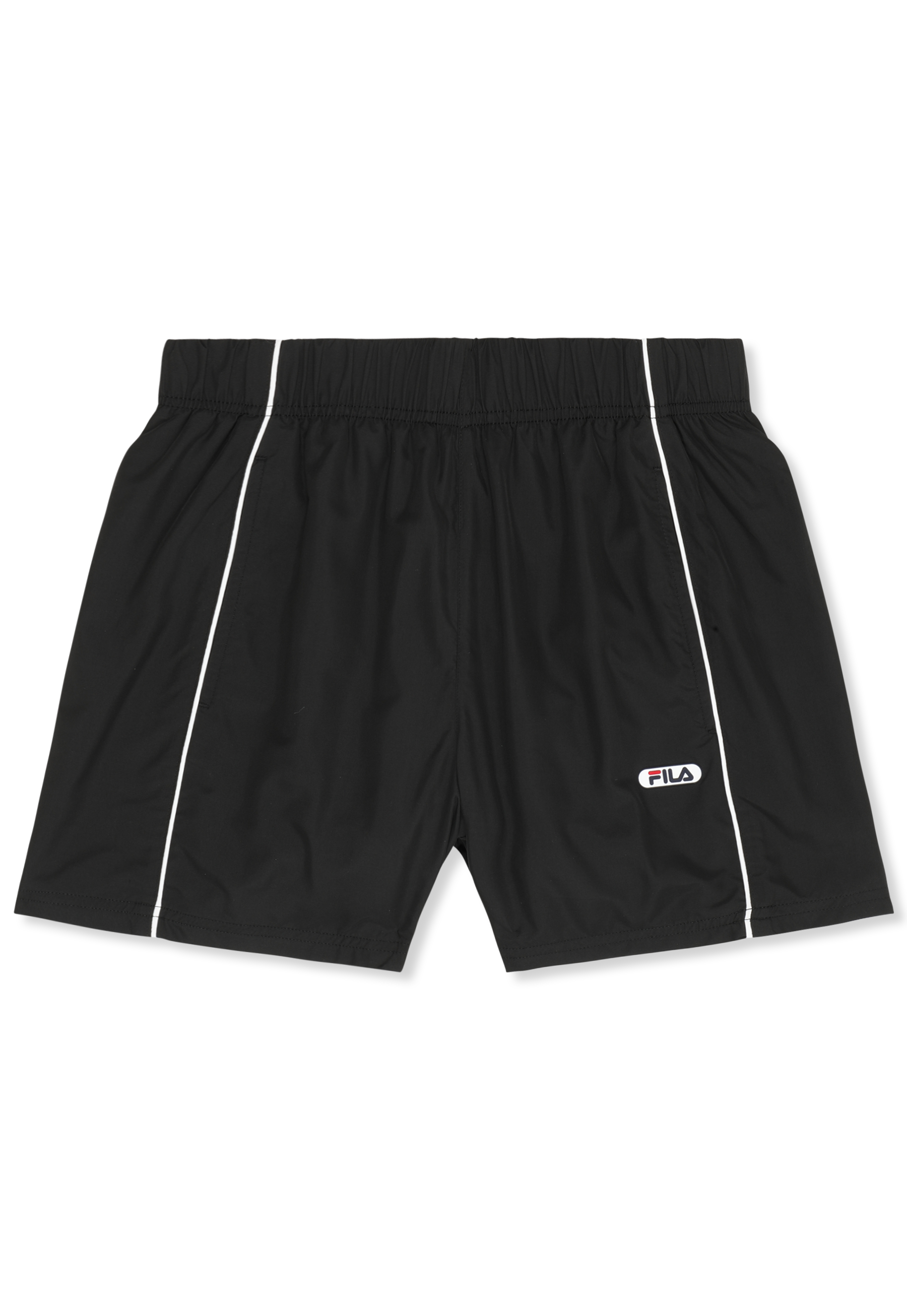 Shorts tejidos con ribetes sueltos en contraste - Negro