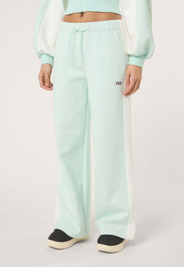 Scuba Wide Leg Sweatpants With Contrast Panel - Soothing Sea-Egret