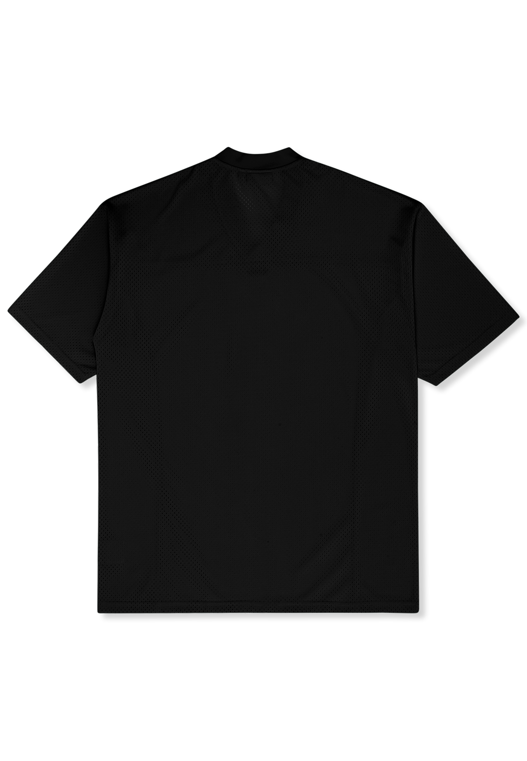 Vestido estilo camiseta de malla con cuello en V extragrande - Negro