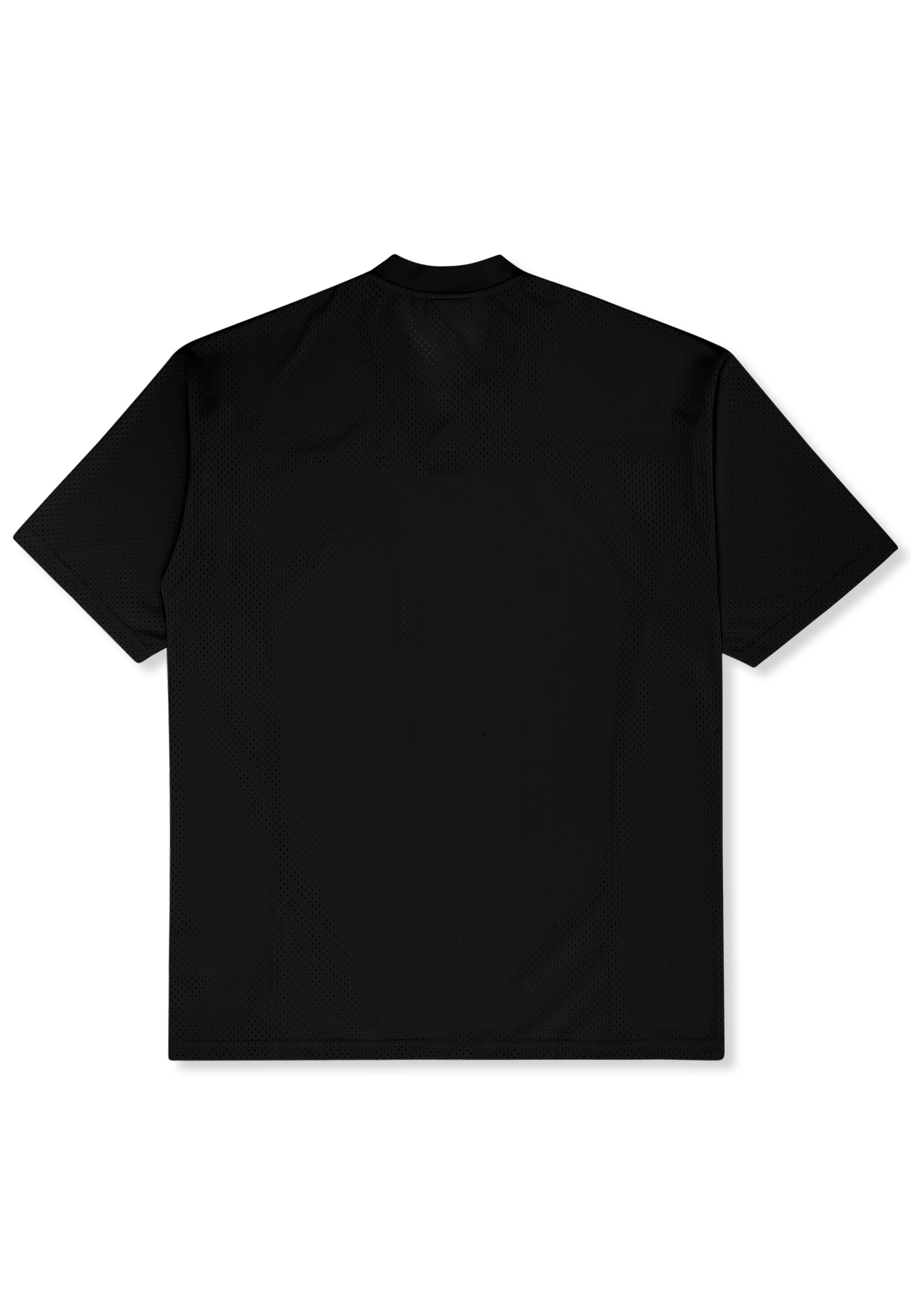 Vestido estilo camiseta de malla con cuello en V extragrande - Negro