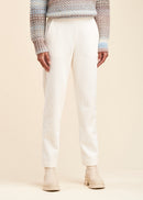 Pantalon Droit Velours Cotelé - Ecru