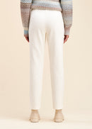 Pantalon Droit Velours Cotelé - Ecru