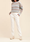 Pantalon Droit Velours Cotelé - Ecru