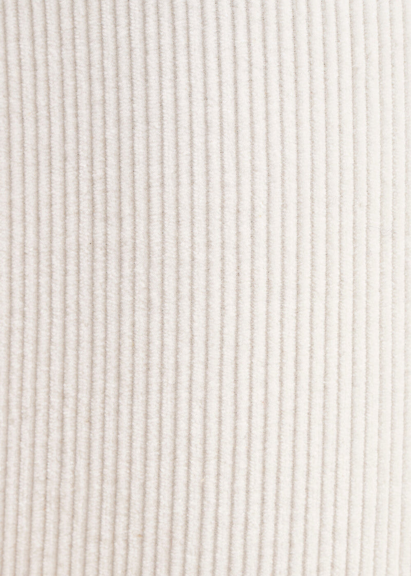 Pantalon Droit Velours Cotelé - Ecru