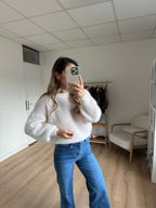 Gaia white mohair and wool knit