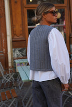 Arsène Vichy Blue Sleeveless Vest
