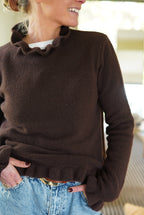Gabriel Froufrou Collar Chocolate Sweater