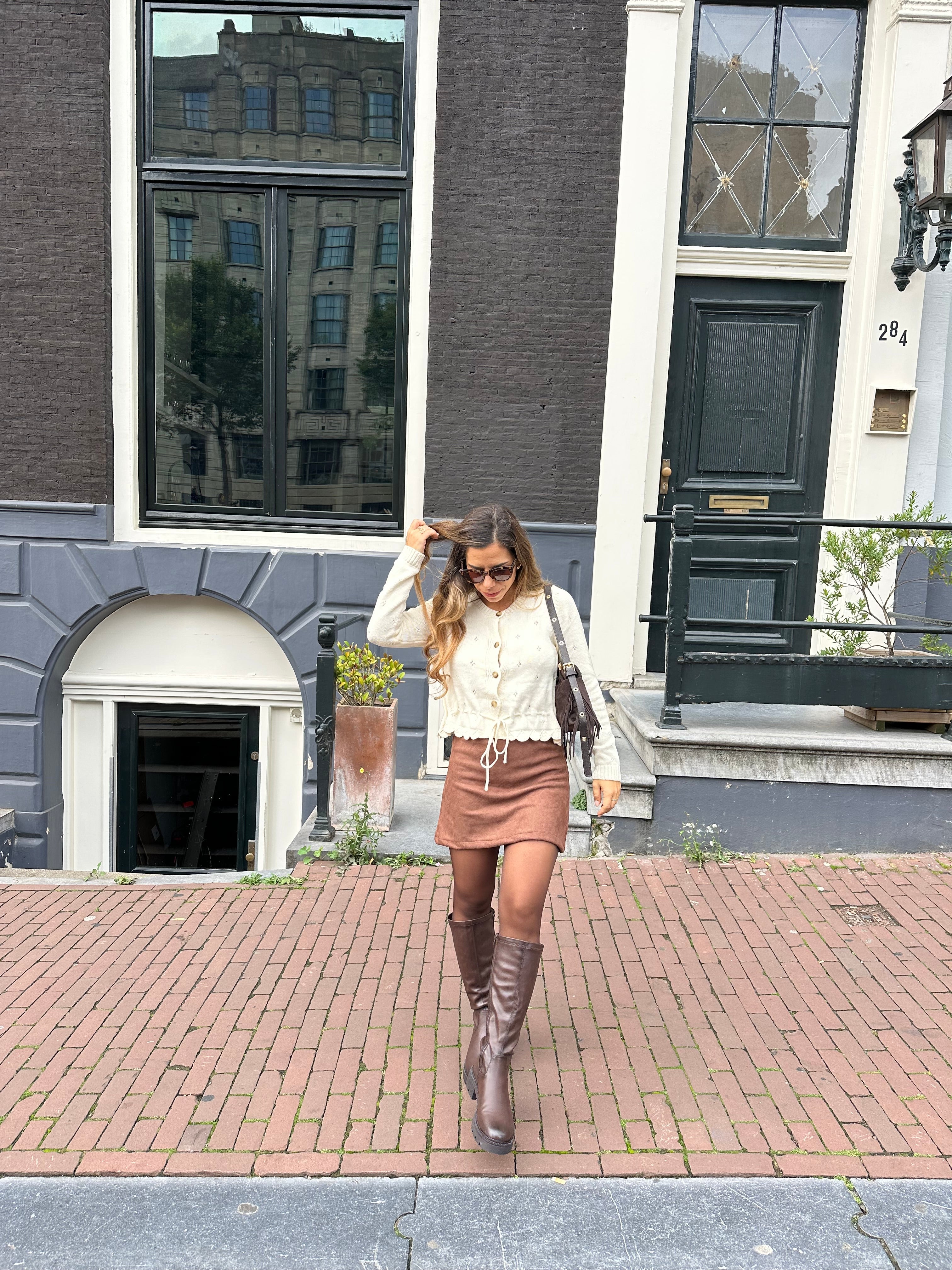 Irène faux suede skirt