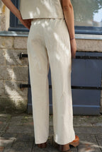 Edouard Embroidery Pants Beige/Red