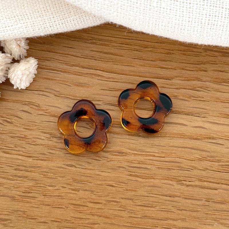 Flowers "Flora" acetate-Earrings-instants-plaisirs-Leopard-Instants Plaisirs | Jewelry