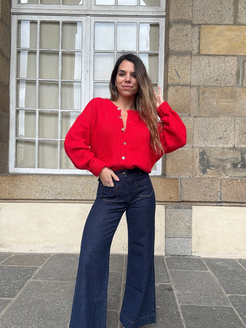 Charlie red cardigan