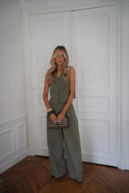 Shelby Khaki - Buttoned Top