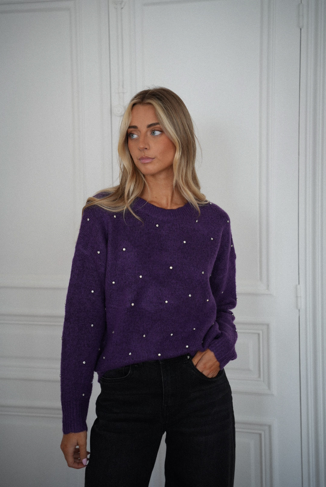 Pull À Strass Mathilde - Violet