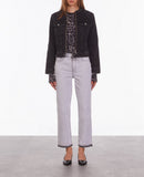 Black Denim Motorcycle Jacket - Women