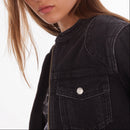 Black Denim Motorcycle Jacket - Women