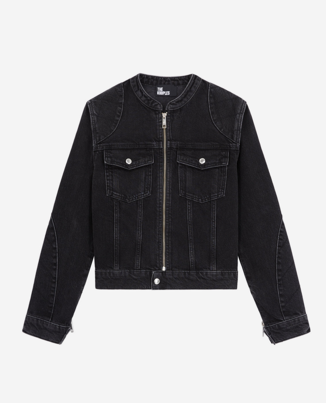The Kooples - Chaqueta Moto Vaquera Negra - Mujer